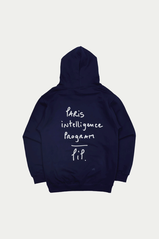 0fr Hoodie Navy Paris intelligence Program (SIZE: S)  - 0fr. Tokyo