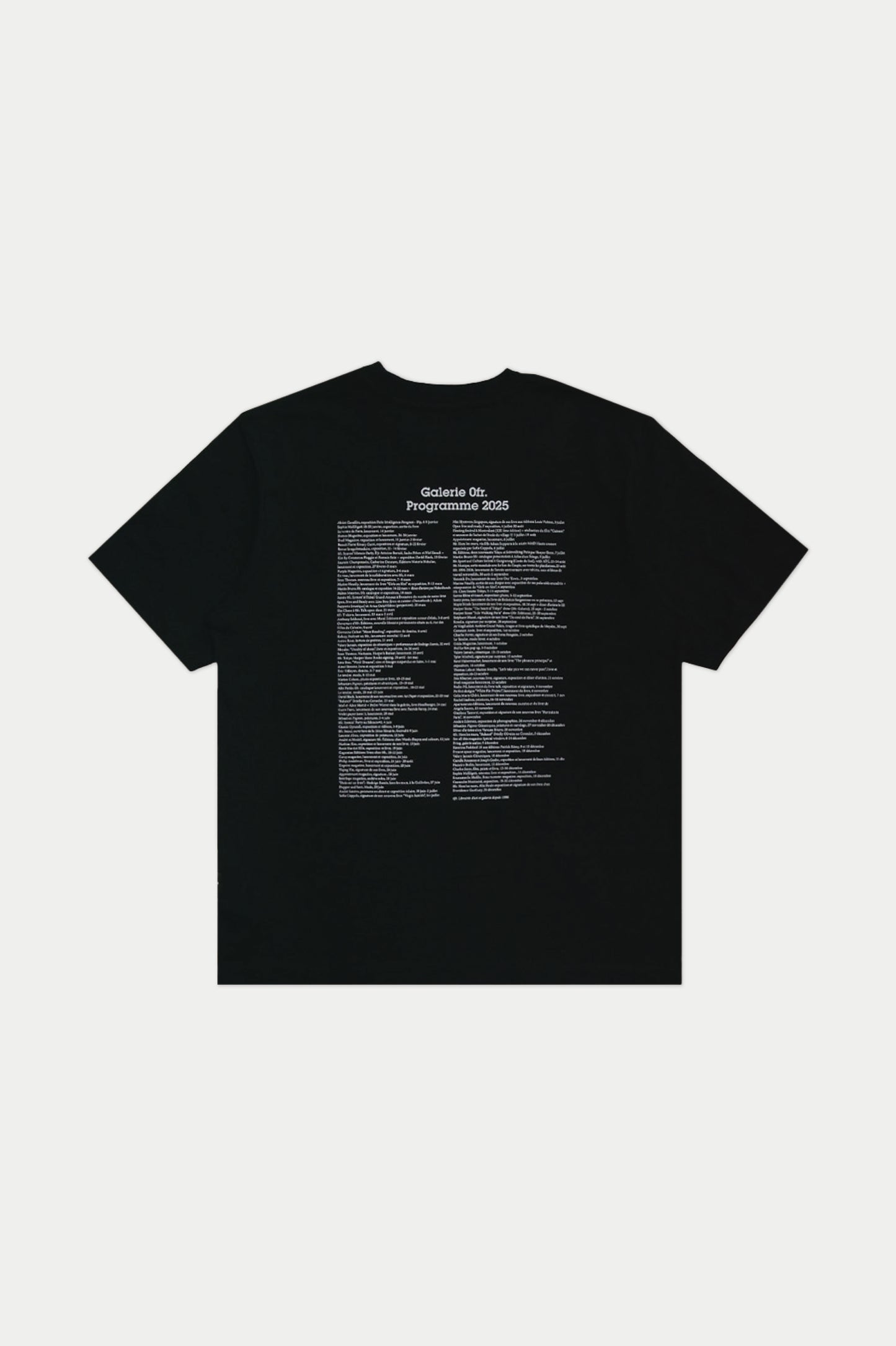 0fr. Gallery Programme 2025 Tee Black