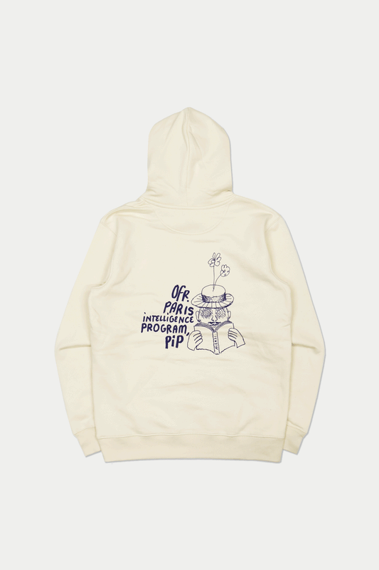 0fr. P.i.P Aleksi Cavaillez Hoodie Cream Navy (SIZE: L) - 0fr. Tokyo