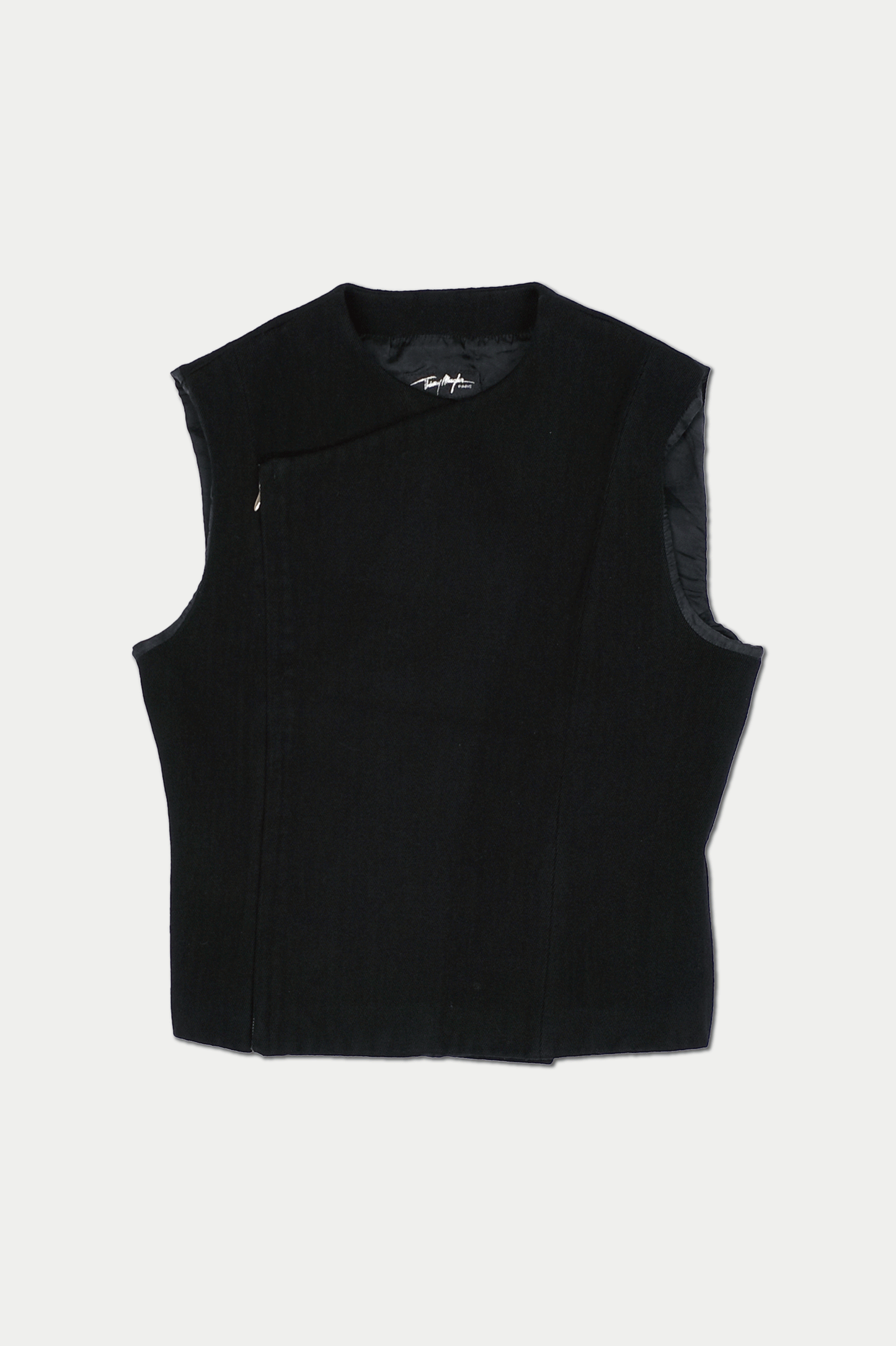 90s Thierry Mugler Paris Double Sided Wool Vest Made in Italy