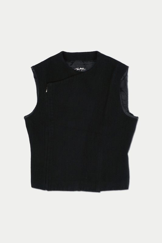 90s Thierry Mugler Paris Double Sided Wool Vest Made in Italy