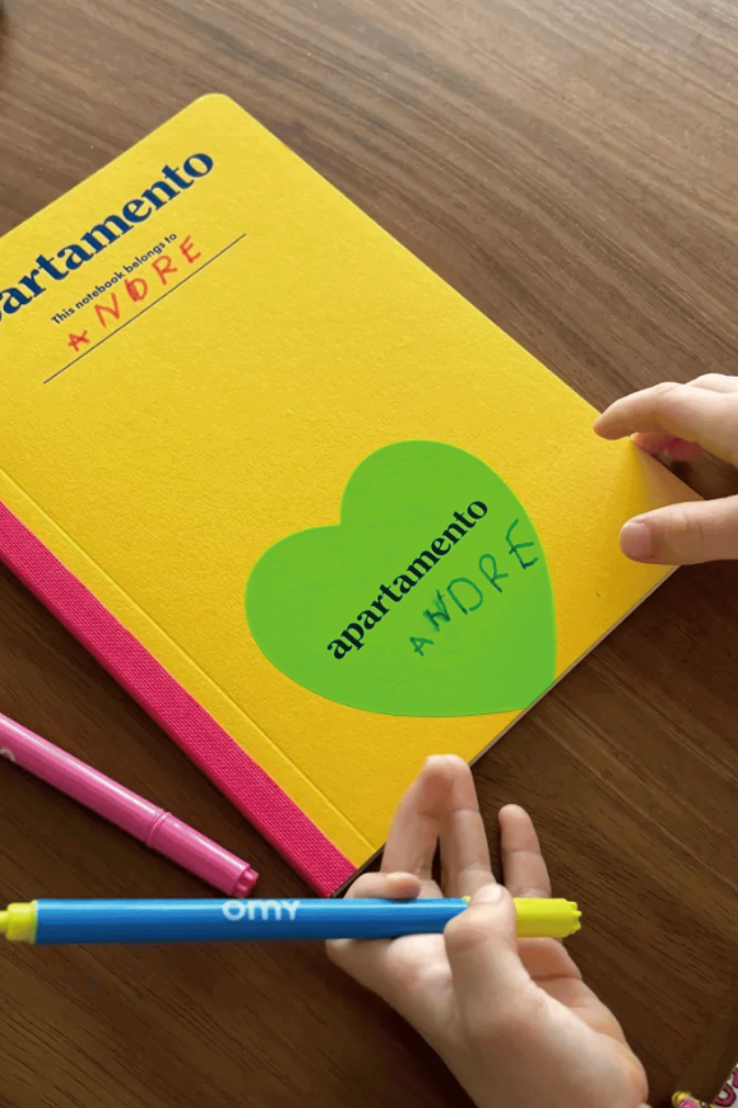 APARTAMENTO NOTEBOOKS Dark Blue + Heart Sticker - 0fr. Tokyo