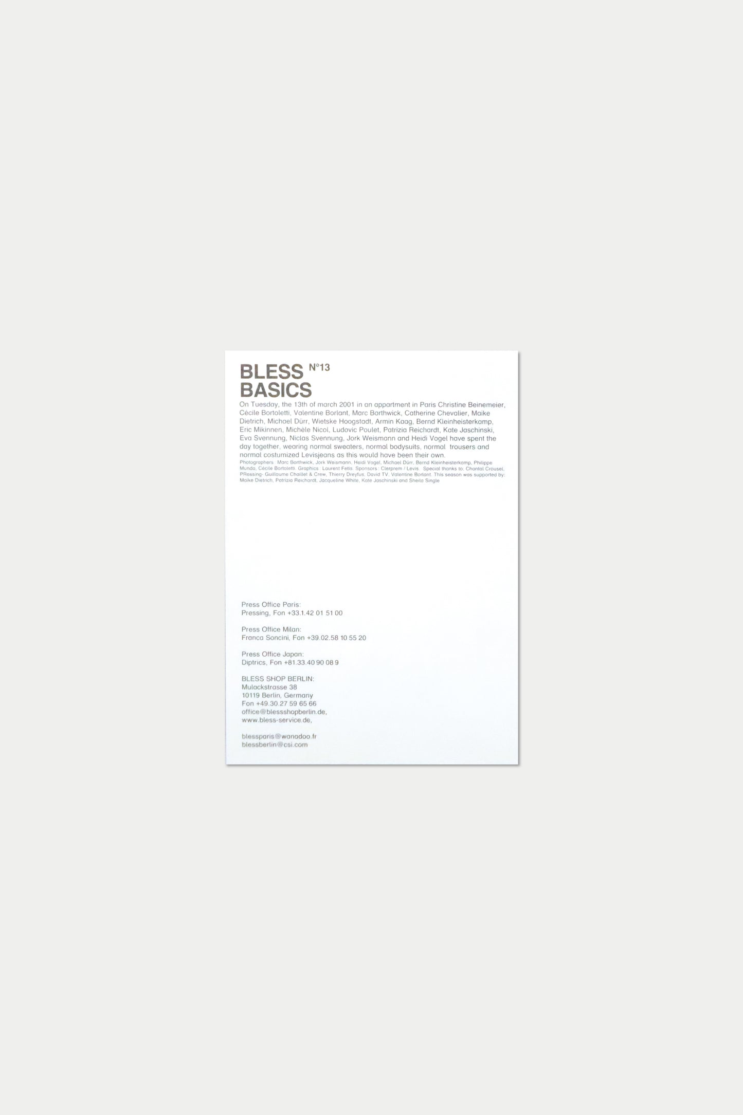 BLESS POSTCARD Nº13 Basics