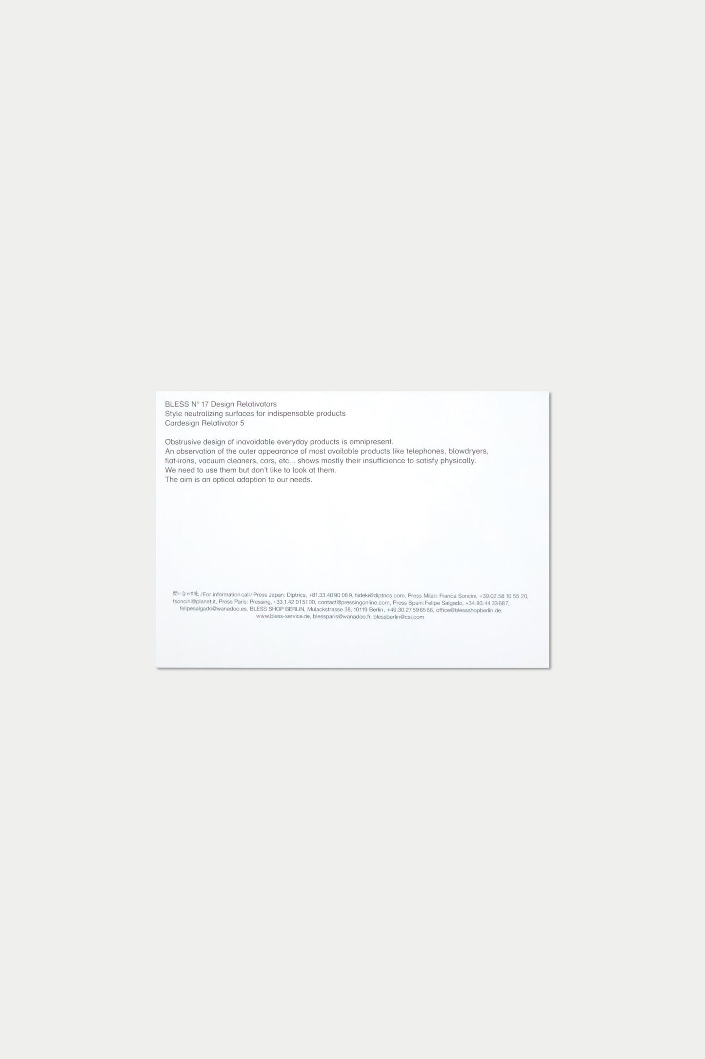 BLESS POSTCARD Nº17 Design Relativators