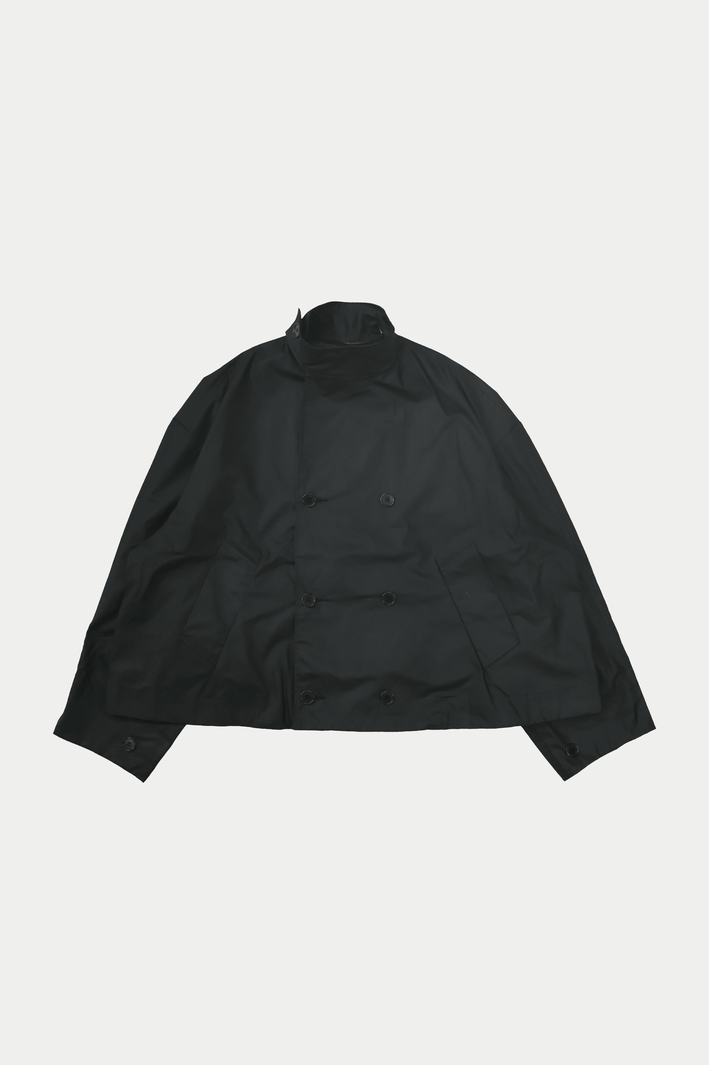 NO.286 WAXED CROPPED OVERSIZED COAT Black – BOUTIQUE ROMANTIQUE