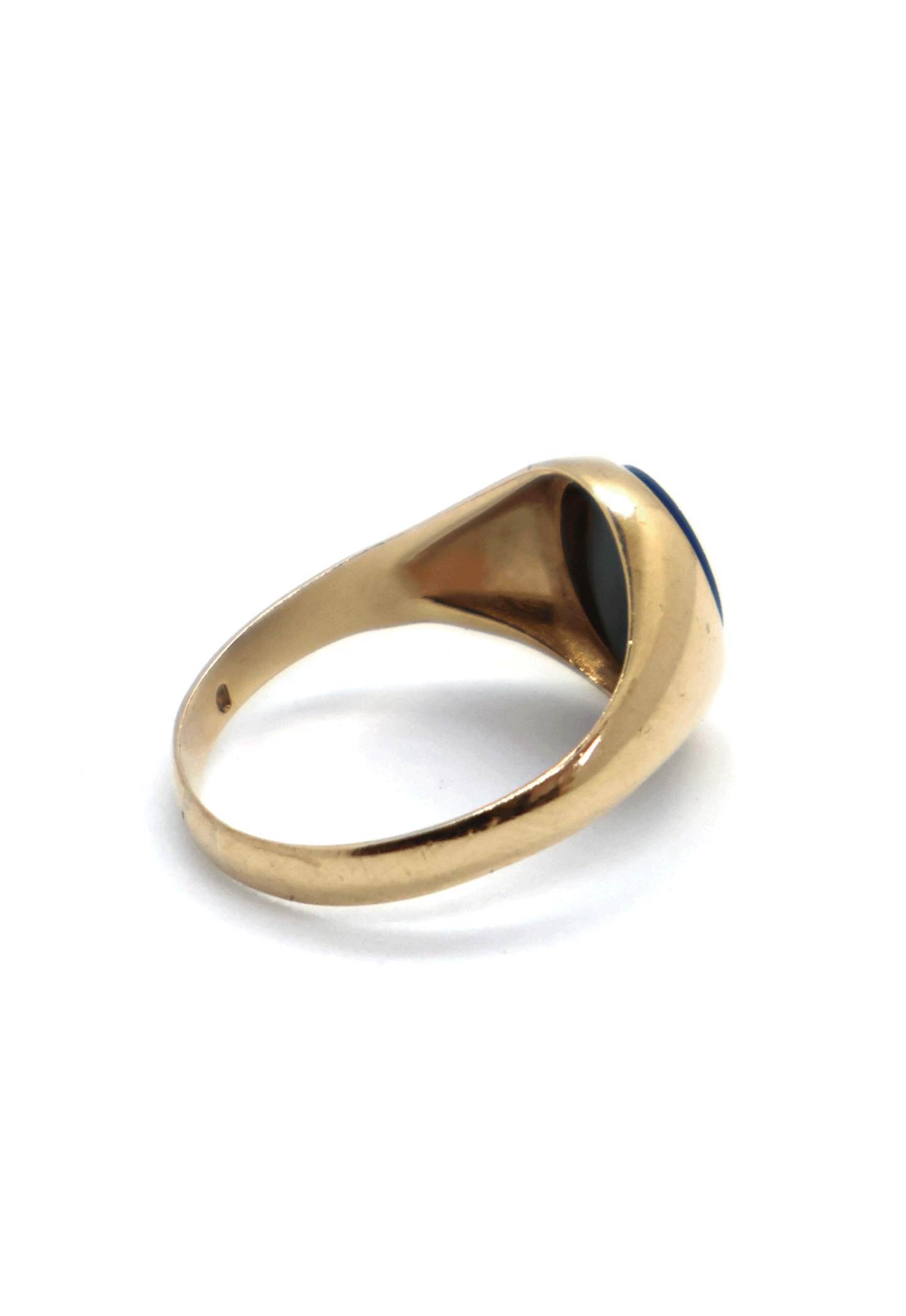 70s British Vintage 9K Gold Onyx Ring