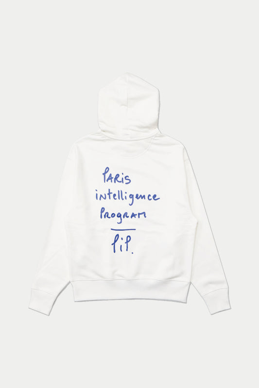 0fr Hoodie White Paris intelligence Program (SIZE: M)
