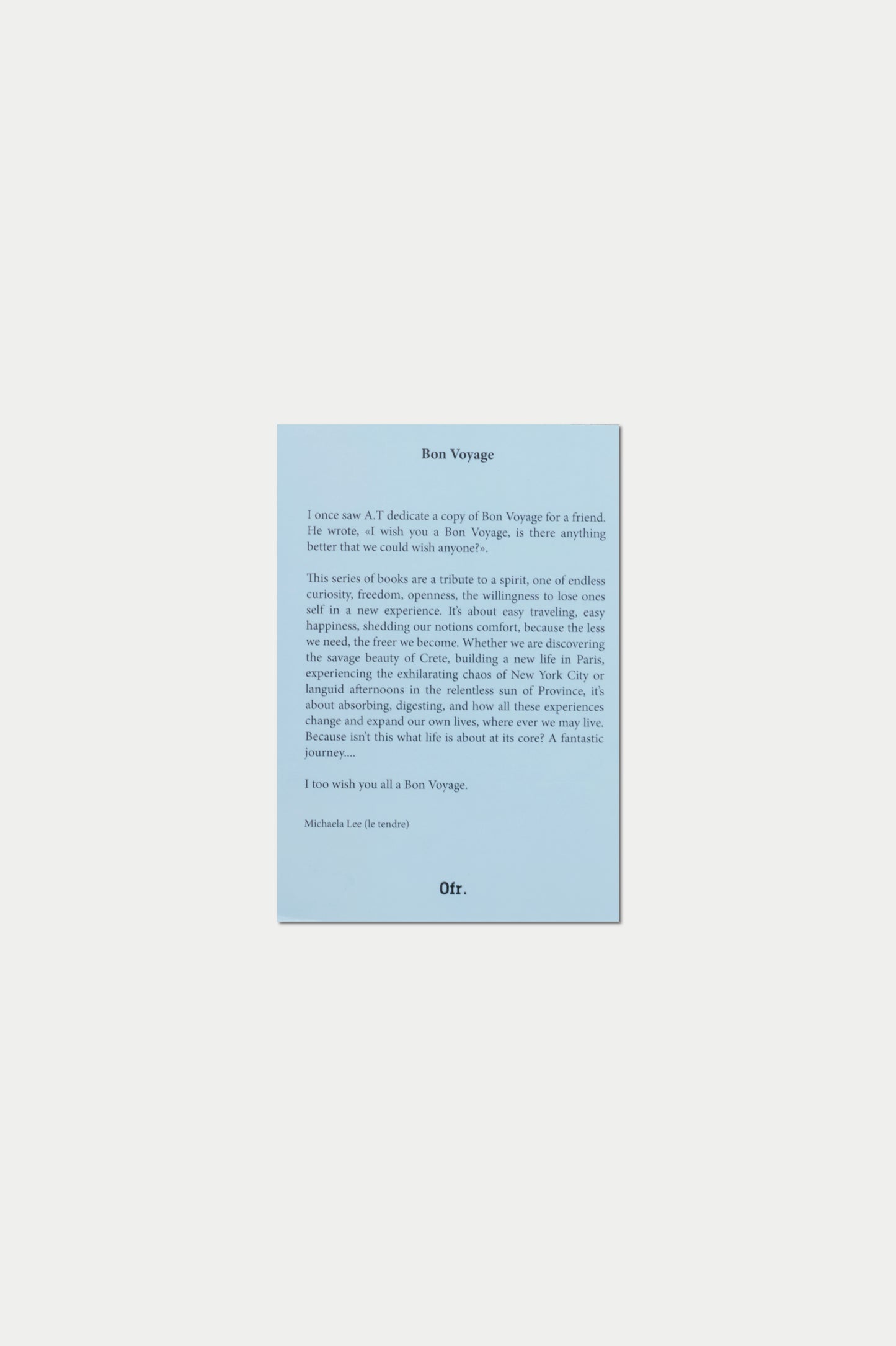 0fr. Collection Bon Voyage Postcardbook