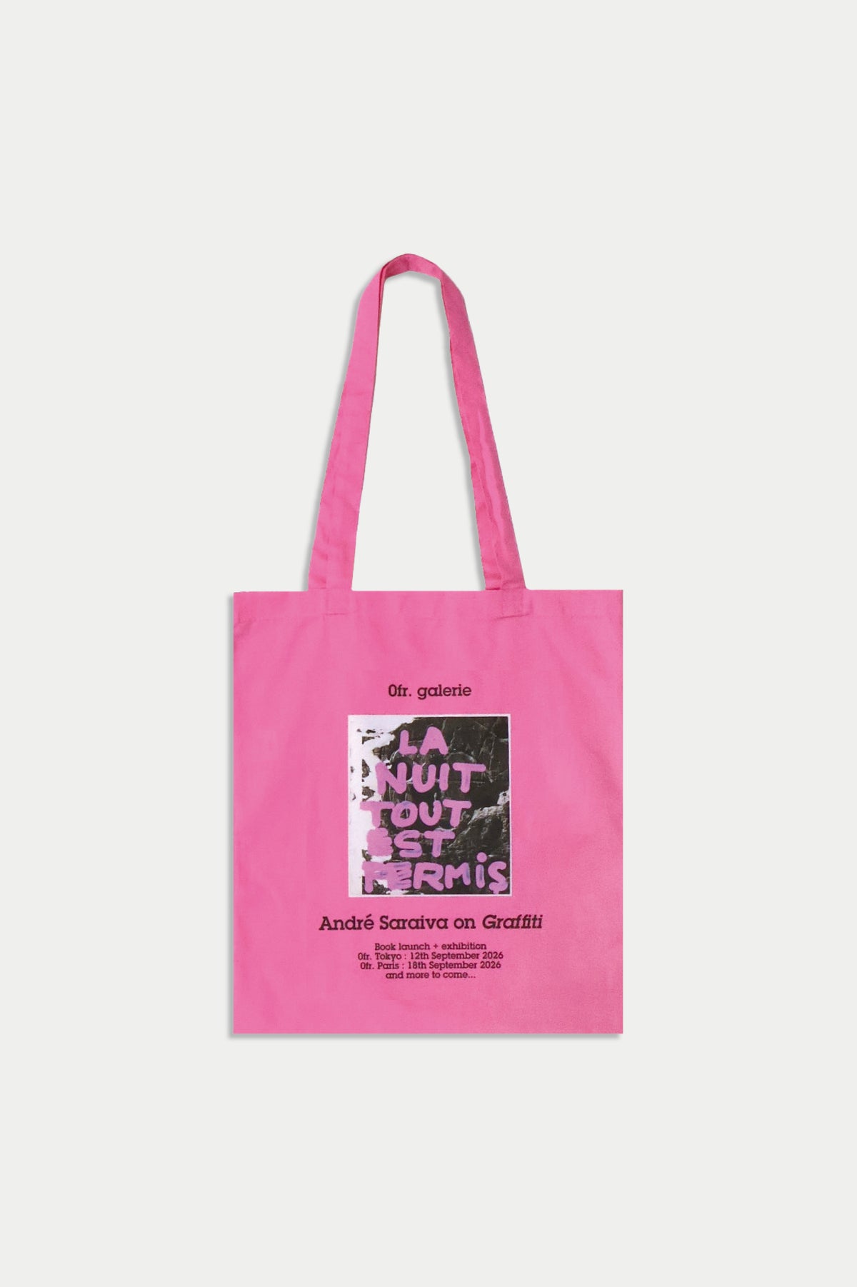 0fr. Eco Bag Pink Andre Savaria on Graffiti (Front Cover) - Paris made