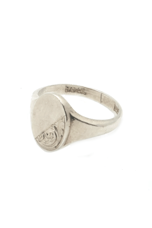 70s British Vintage Silver Signet Ring