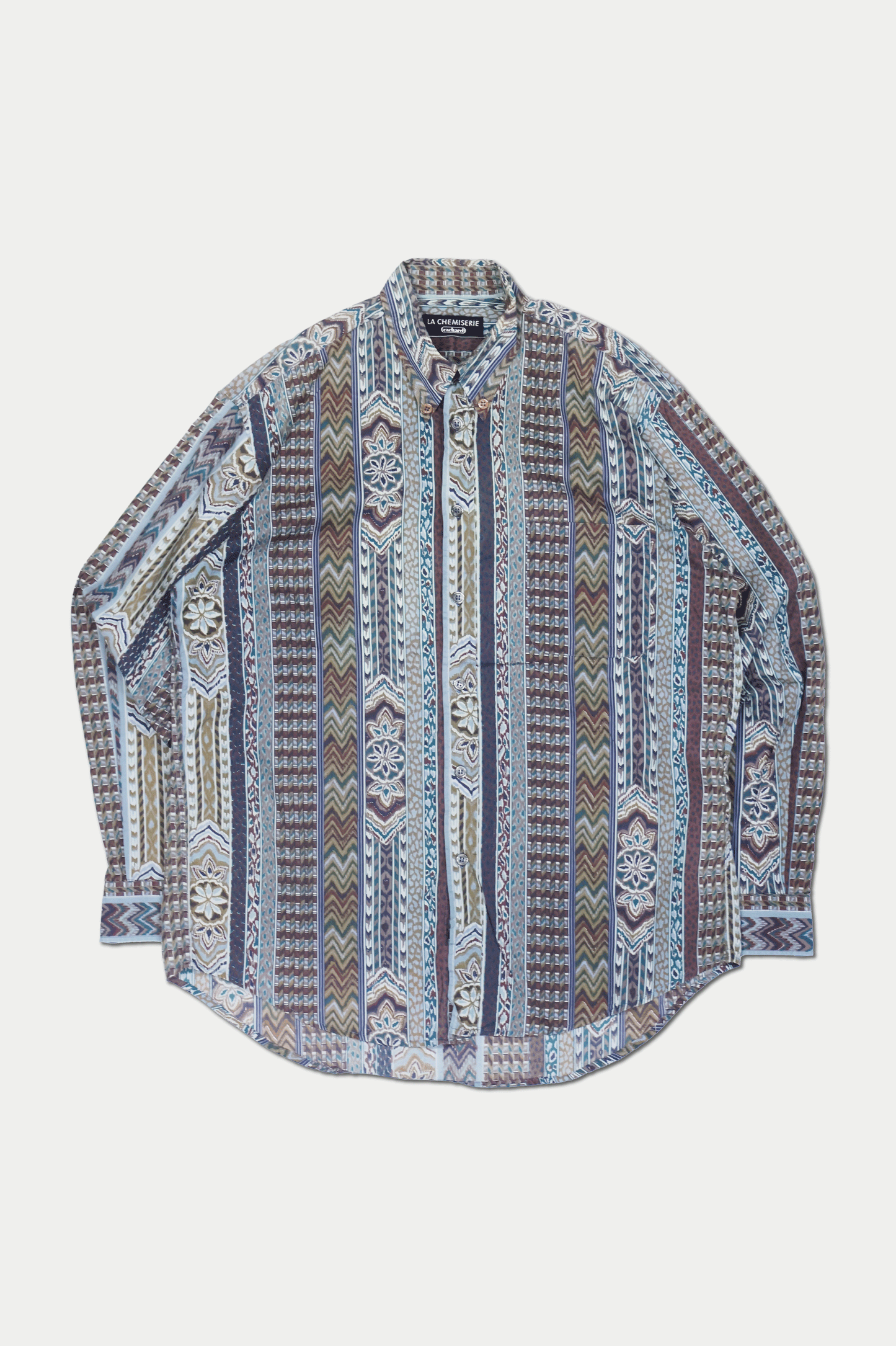 80s Cacharel Ethnic Patterned LS Shirts