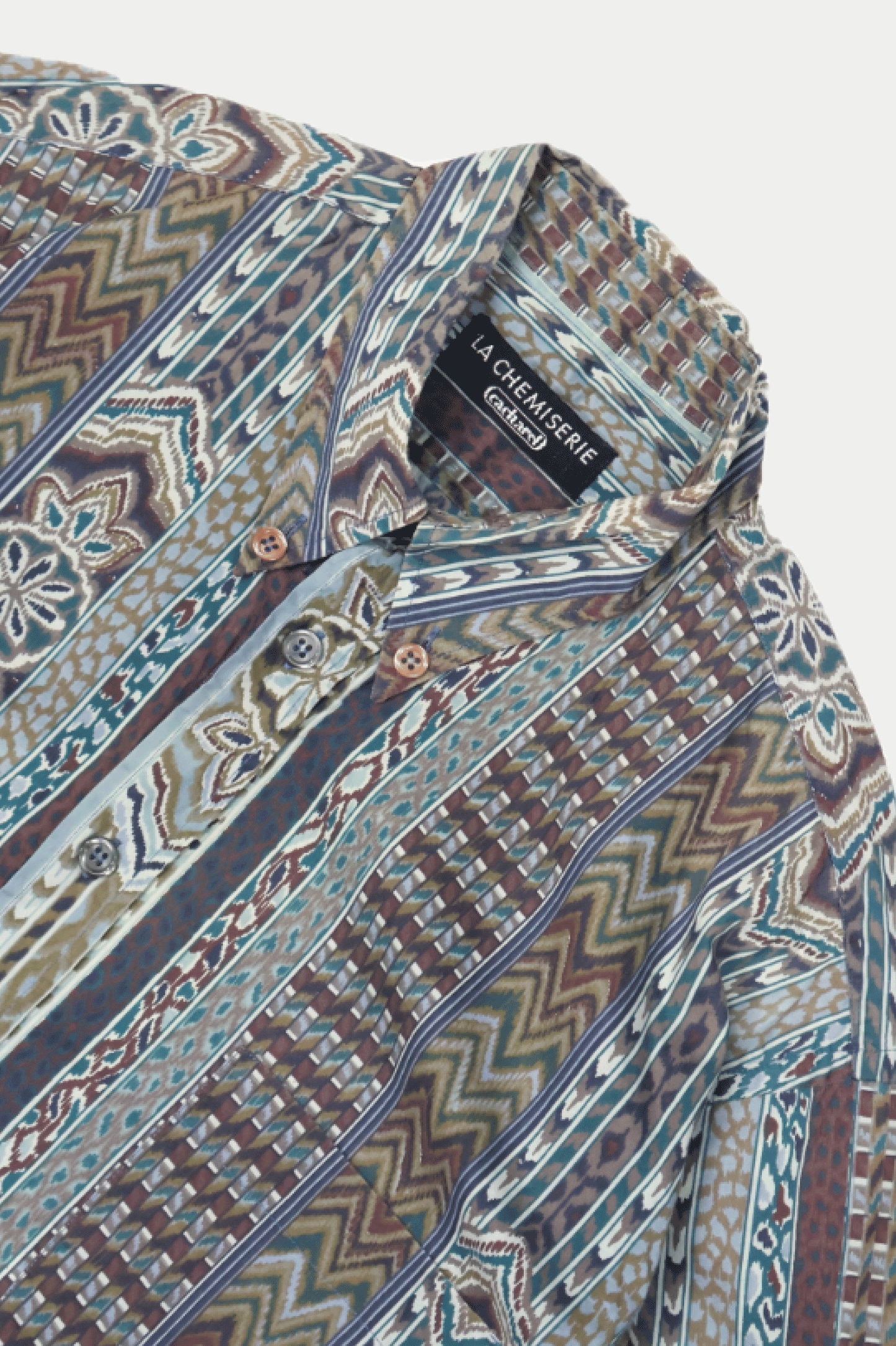 80s Cacharel Ethnic Patterned LS Shirts