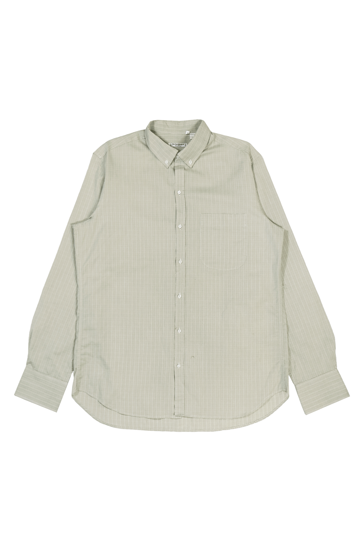 80s Yves Saint Laurent Paris LS Shirt Khaki Check Made in Italy