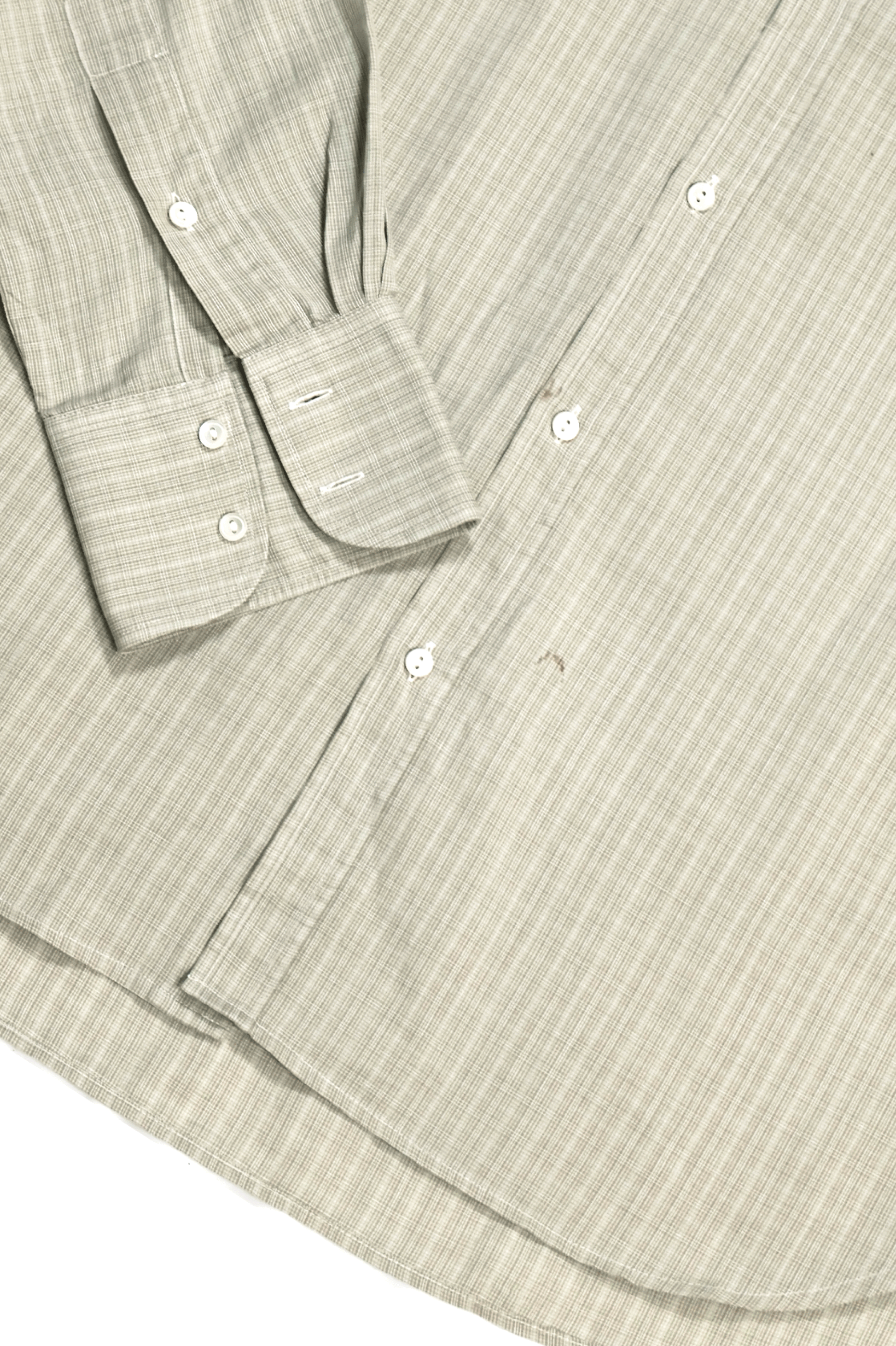 80s Yves Saint Laurent Paris LS Shirt Khaki Check Made in 80s Yves Saint Laurent Paris LS Shirt Khaki Check Made in