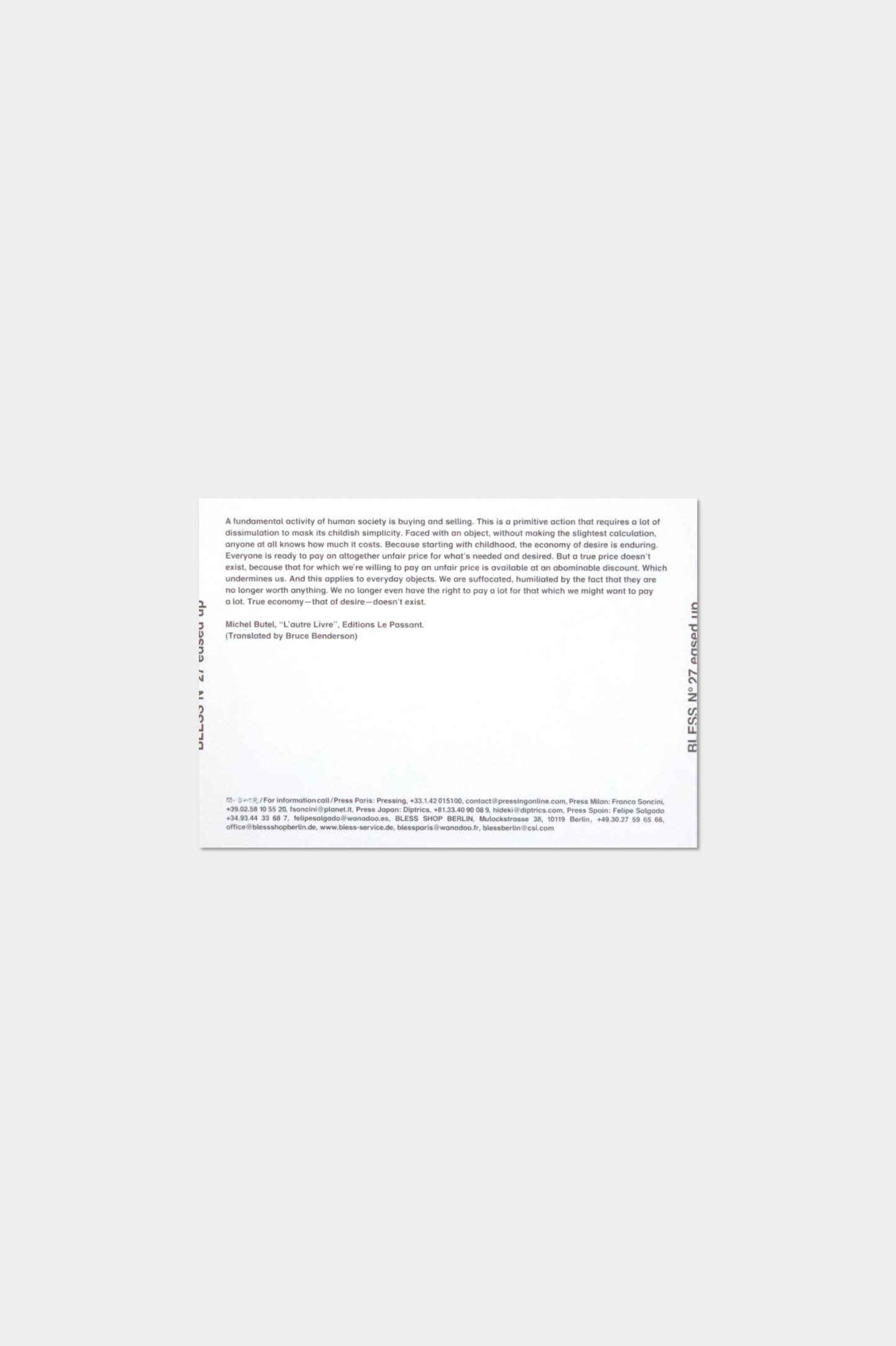 BLESS POSTCARD Nº27 Eased Up