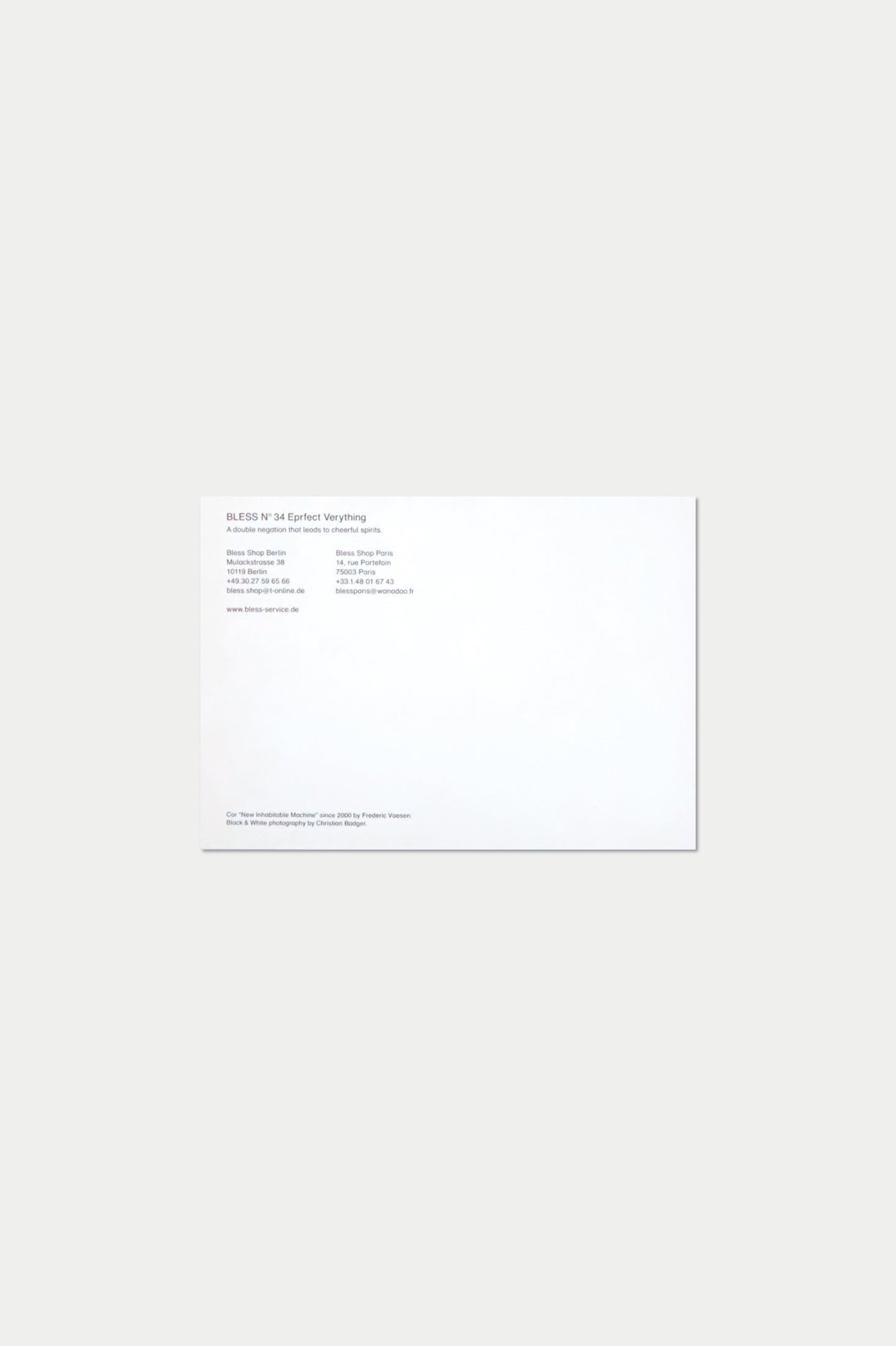 BLESS POSTCARD Nº34 Eprfect Verything