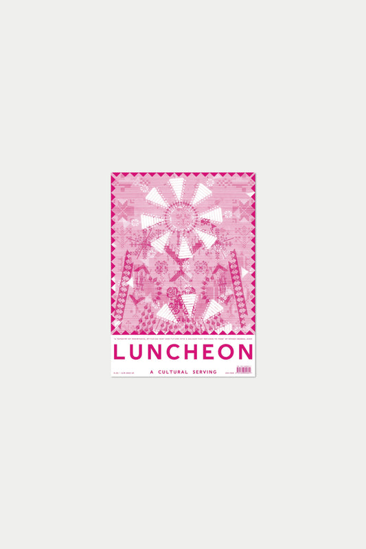 LUNCHEON no. 20 A tapestry of resistance; stitching past and future into a colour that refuses to fade' by Ayham Hassan; 2025
