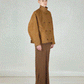 NO.286 WAXED CROPPED OVERSIZED COAT Tan