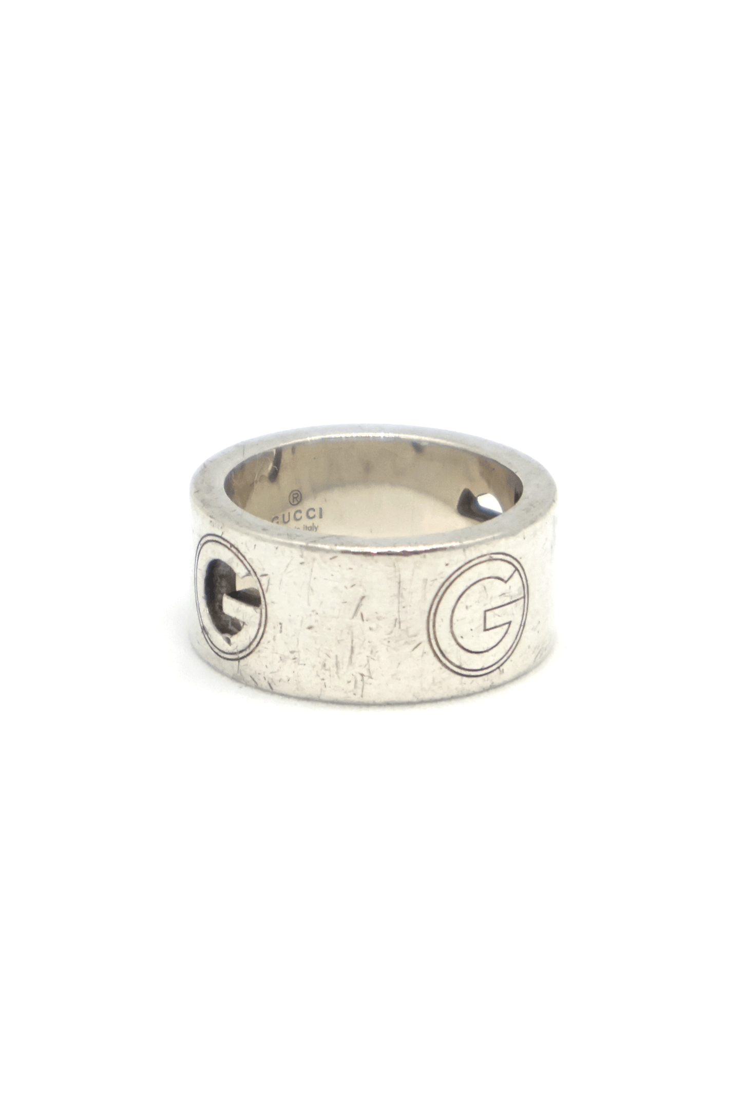 Old Gucci G Logo Band Ring Made in Italy