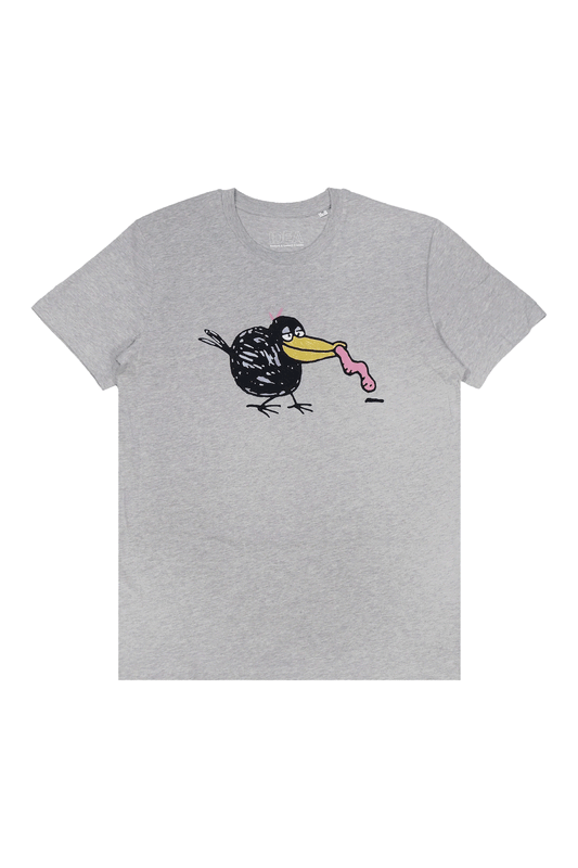 ROOBARB + CUSTARD BIRD T-SHIRT Heather Grey