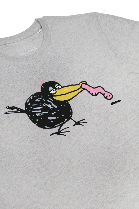 ROOBARB + CUSTARD BIRD T-SHIRT Heather Grey