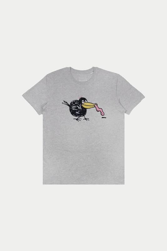 ROOBARB + CUSTARD BIRD T-SHIRT Heather Grey