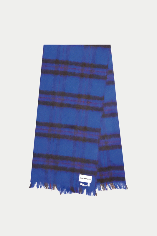 Thaja Scarf Scottish Tartan Blue