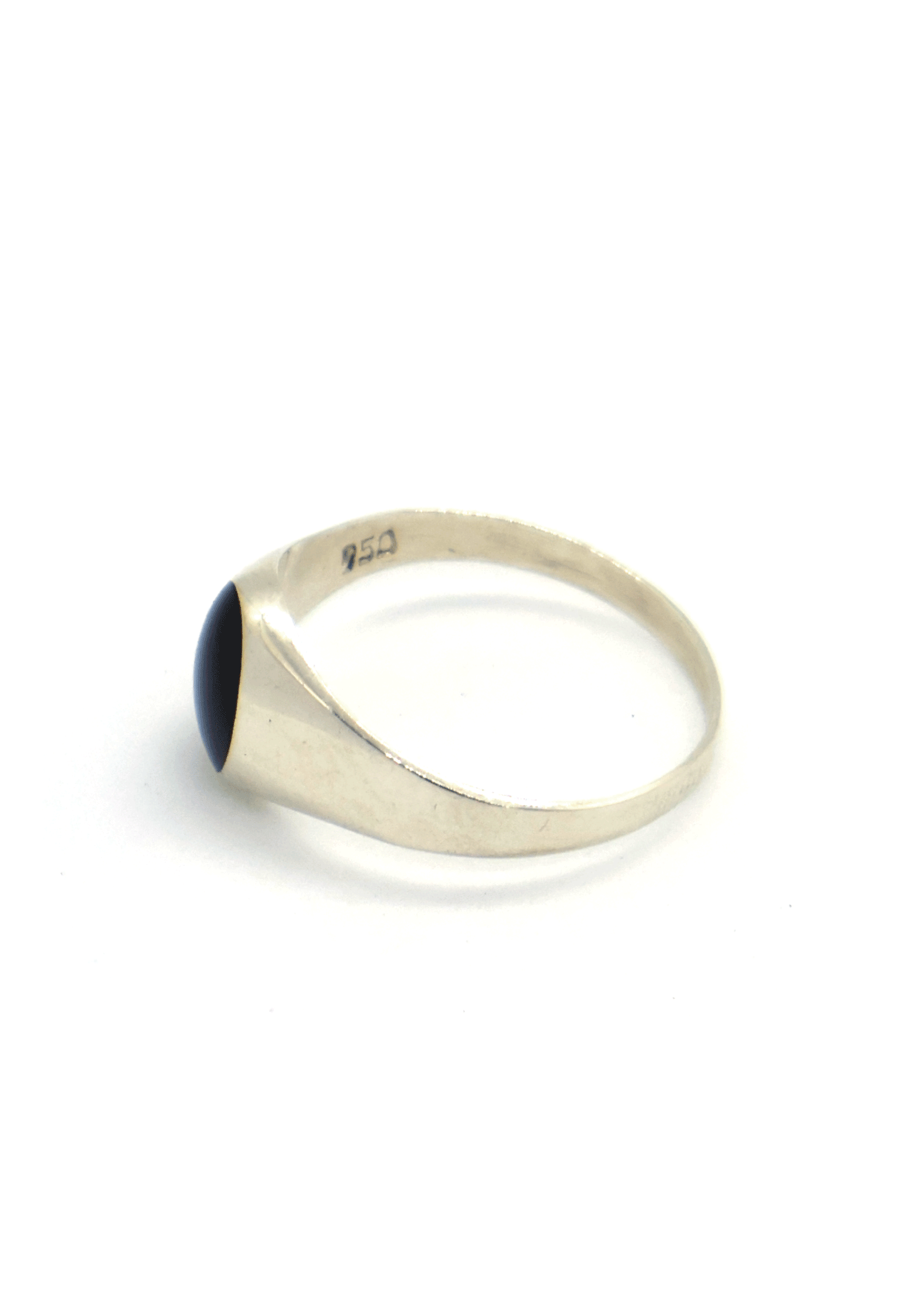 70s French Vintage Silver Onyx Ring