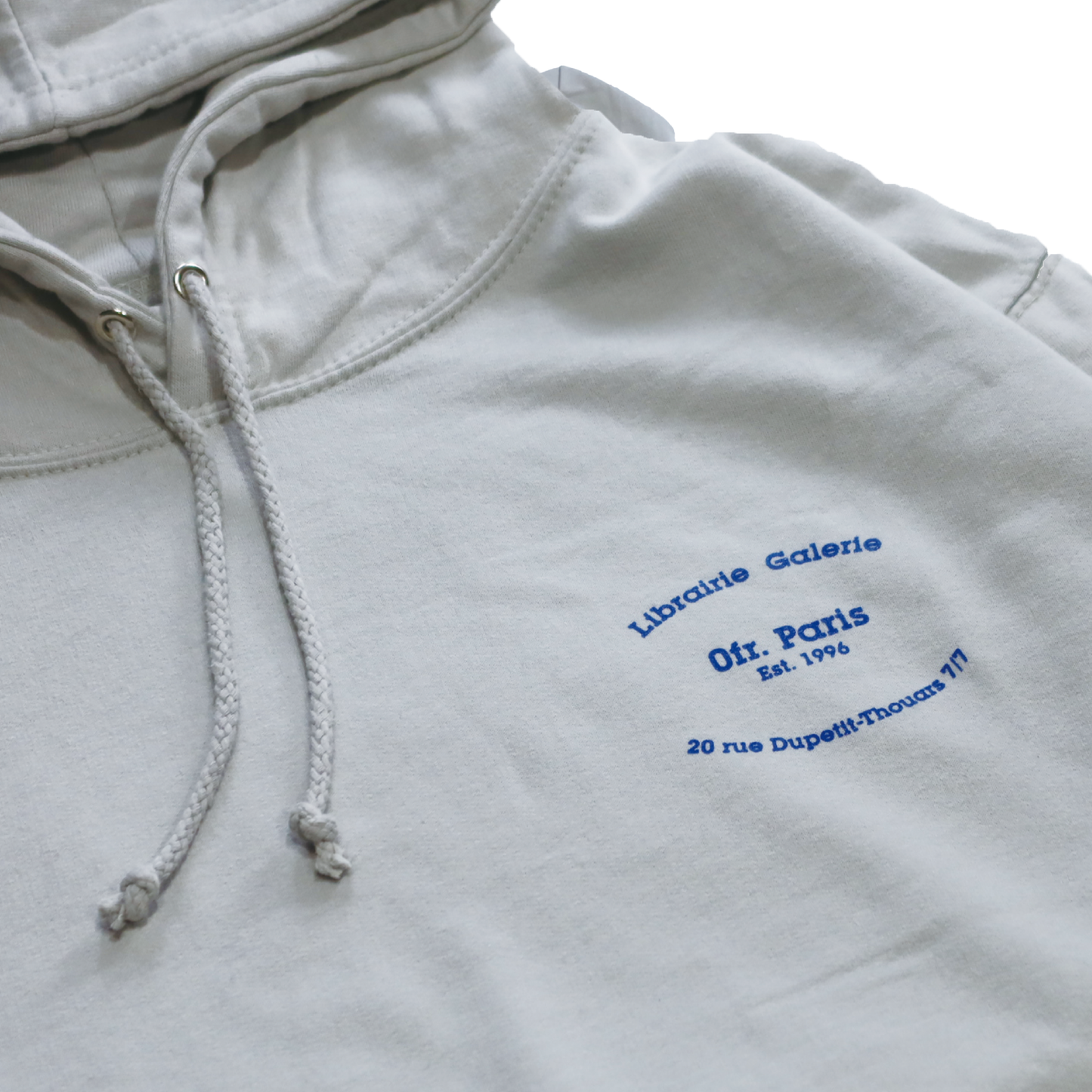 0fr Hoodie Light Grey & Blue Logo